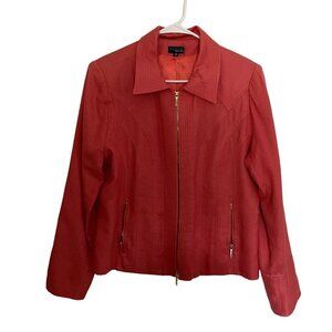 Juliana Collezione coral vintage blazer collar pockets business casual dress top